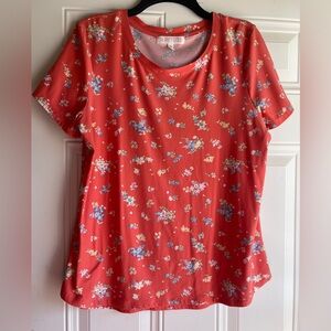 Planet Gold Women's Floral orange Top